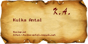 Kulka Antal névjegykártya